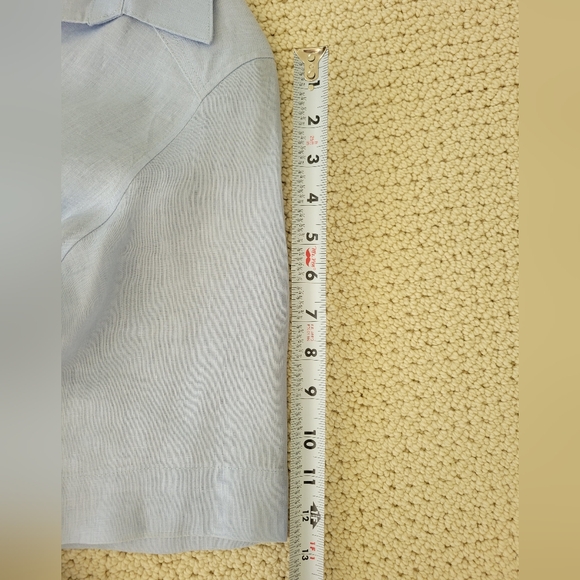 Redondo Frydman Solid Blue Linen Dress - Picture 6 of 11